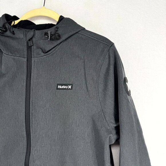 Hurley‎ Mens Fleece Lined Wind Resistent Heather Gray Jacket Size L NEW - Picture 10 of 13